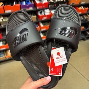 Nike Black Men's Slide Sandals with Logo Strap